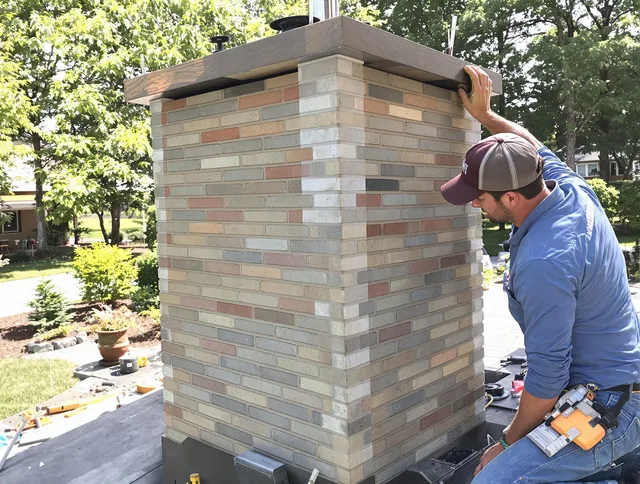 Irvine Chimney Sweep completing a modern chimney remodel in Irvine, CA
