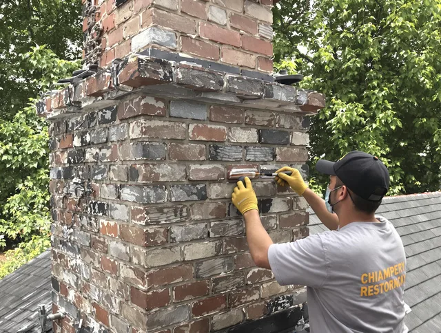 In-progress chimney restoration by Irvine Chimney Sweep in Irvine, CA