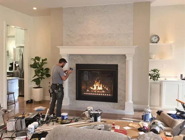 Newly installed fireplace by Irvine Chimney Sweep in Irvine, CA